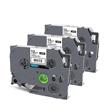 Imagem de Zencoma Fita de etiqueta de substituição compatível para Brother TZe-231 12 mm 0,47 branco laminado TZe TZ Tape funciona com máquina de fazer etiquetas Brother P Touch, PT-D600 PT-D210 PTH110 PTD400AD