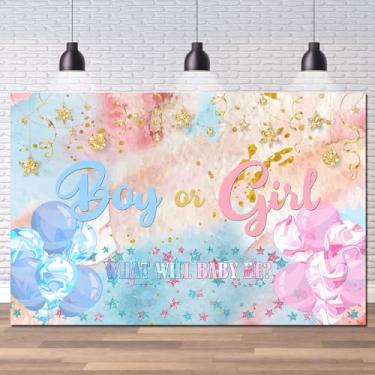 Imagem de Dill-Dall Pano de fundo revelador de gênero para menino ou menina, "Oh Baby, Welcome Baby Boy or Girl", decoração de festa, suprimentos rosa ou azul, adereços para cabine fotográfica, 1,8 x 1,2 m