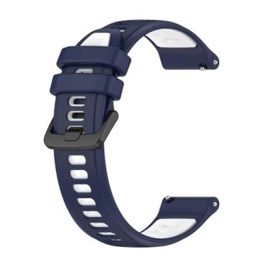 Imagem de Estilo no Pulso, Pulseira Compatível com Amazfit GTS2 Mini A2018 em silicone 20mm Sport-R cor:Azul com Branco