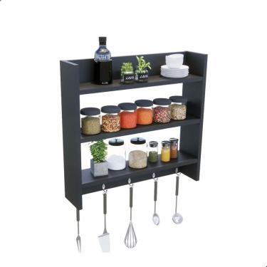 Imagem de Porta temperos cor Preto prateleiras para porta condimentos