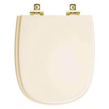 Imagem de Assento Sanitário Soft Close Sabatini Areia para vaso Icasa com Ferragem Dourada