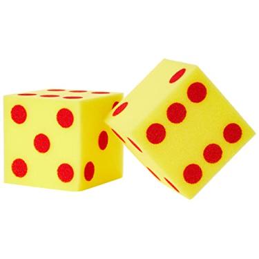 Imagem de Learning Resources - Cubos de Dados Suaves Gigantes Pontilhados 5 Polegadas Amarelos 2 Cubos de Espuma 2 Jogadores