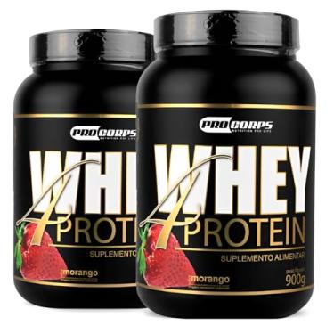 Imagem de Combo 2 Unidades - Whey 4 Protein 900g - Pro Corps (900g, Morango)