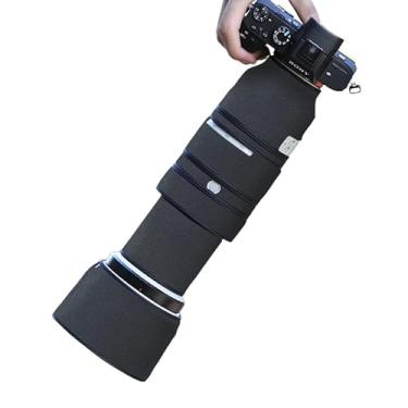 Imagem de CHASING BIRDS Revestimento de lente impermeável camuflado para Sony FE 100-400 mm F4.5-5.6 GM OSS capa protetora de lente à prova de chuva (preto clássico, com TC 1,4X (SEL14TC))