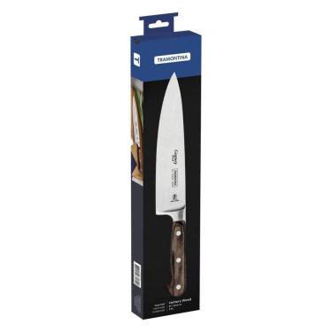 Imagem de Faca Chef Tramontina Century Wood Com Lâmina Em Aço Inox Castanho 8 Polegada