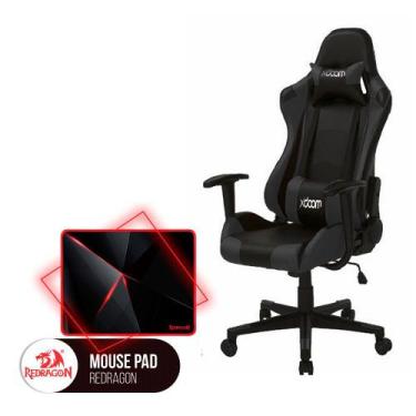 Imagem de Kit Gamer Cadeira Gamer Moob GT Racer Reclinável 180º Preto Com Mousep