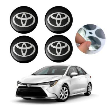 Imagem de Kit Jogo 4 Emblema Adesivo para Calota Toyota Resinado 48mm - Emblema 