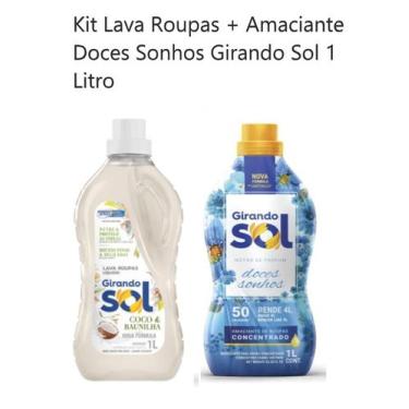 Imagem de Kit Lava Roupas + Amaciante Doces Sonhos Girando Sol 1 Lt