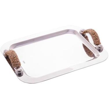 Imagem de Bandeja Inox para Servir Retangular Wolff Manhattan, Inox