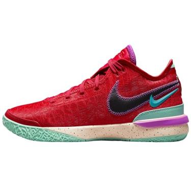 Imagem de Tênis de basquete Lebron NXXT Gen (DR8784-004, cinza lobo/branco-cinza ferro-preto), Vermelho/azul-petróleo nebulosa / cintura esmeralda/preto, 3.5