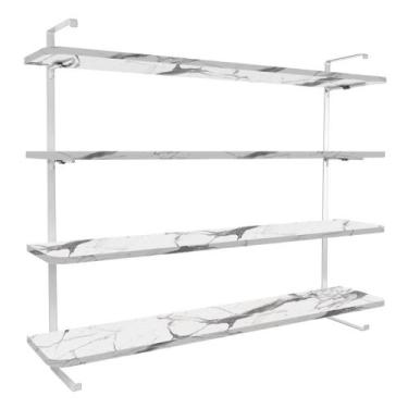Imagem de Prateleira de parede 100 x 20 cm com 4 níveis para Decoração de Sala Q