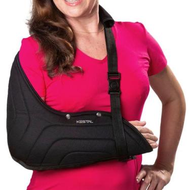 Imagem de Tipoia Kestal Ortopédica Estofada Bilateral Preta Tam G - unidade