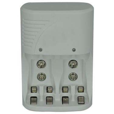 Imagem de Carregador de pilha AA/AAA/bateria 9V cor branca - ALLIGHT
