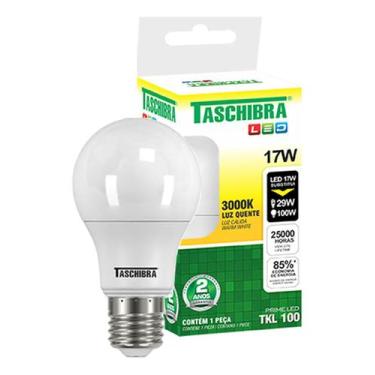 Imagem de Lâmpada Led Bulbo A60 17w E27 3000k Branco Quente Taschibra