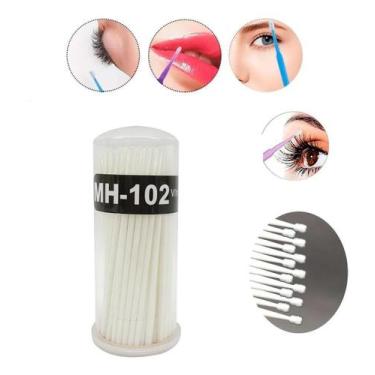 Imagem de Microbrush Cotonete Alongamento Fio A Fio Cílios 100U Branco - Navina