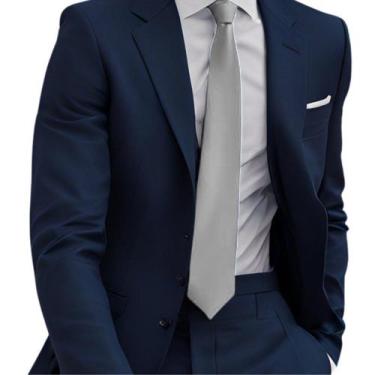 Imagem de Gravata Slim Masculina Tradicional Social Com Nó Pronto E Zíper - MCOL
