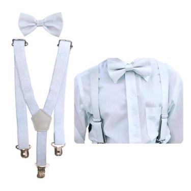 Imagem de Kit Suspensório E Gravata Borboleta Infantil Criança Pajem Festa 0 a 8