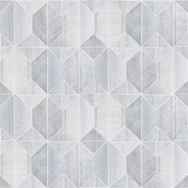 Imagem de Papel de Parede Geometrico Preto com Cinza Melian - Rolo com 10 Metros