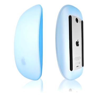 Imagem de uqy Capa de silicone para mouse Apple Magic Mouse 1&2, à prova de quedas, à prova de poeira, capa ultrafina (azul)