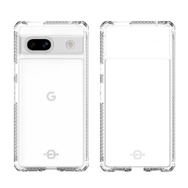 Imagem de Itskins Hybrid R // Capa protetora transparente para celular compatível com Google Pixel 7a, capa híbrida fina, à prova de choque, antiamarelamento e capa de telefone de grau militar - transparente