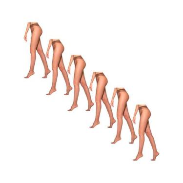 Imagem de Kit com 6 Meias Calças Fio 15 Essencial Loba 5770-002 - LUPO, Bege, G