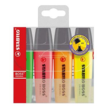Imagem de Marca Texto - STABILO BOSS ORIGINAL– Estojo com 4 unidades – Em cores clássicas
