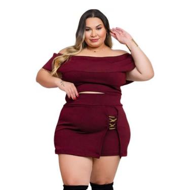 Imagem de Conjunto Plus Size Cropped Cigana + Short Saia 46 ao 50 0554 - Bellucy