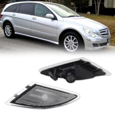 Imagem de KENRTIR Lente transparente dianteiro para-choque lateral conjunto de caixa de luz para Mercedes Benz 2006-2010 R-Class W251 R320 R350 R500 R63 AMG