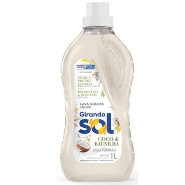 Imagem de Girando Sol Lava Roupas Líquido Coco 1L Sabão Líquido Lava Roupa Perfumado Branco Ação Delicada Proteção E Cuidado Roupas Brancas E Coloridas