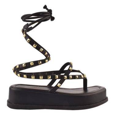 Imagem de Papete Feminina Plataforma Tamanco de amarrar Moda - Zature Store, Pre