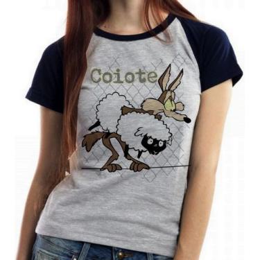 Imagem de Baby look blusa feminina ou Camiseta unissex Coiote ovelha - Empório D