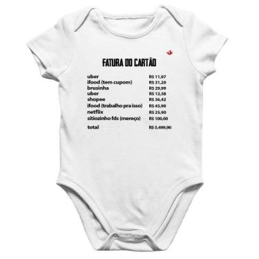 Imagem de Body Bebê Algodão Fatura do Cartão - Foca na Moda, Branco, GG