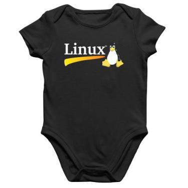 Imagem de Body Bebê Algodão Linux - Foca na Moda, Preto, M