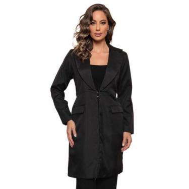 Imagem de Jaleco Feminino Gabardine com elastano Preto Vichy - Gardenia Jalecos,