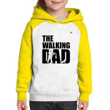 Imagem de Moletom Infantil The Walking Dad Paródia Meme - Foca na Moda, Branco, 