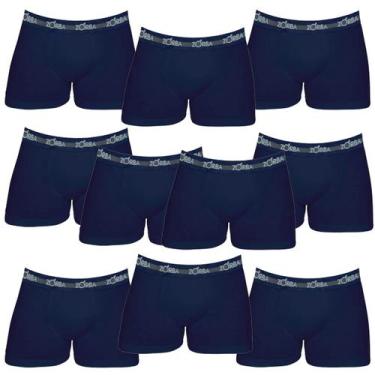 Imagem de Kit 10 Cuecas Boxer Box Zorba Max 702 Cós Elástico 100% Algodão, Marin