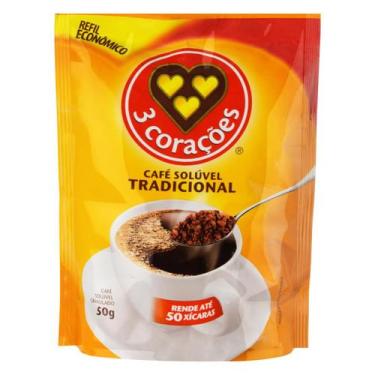 Imagem de Café Solúvel 3 Corações Tradicional sachê 50g