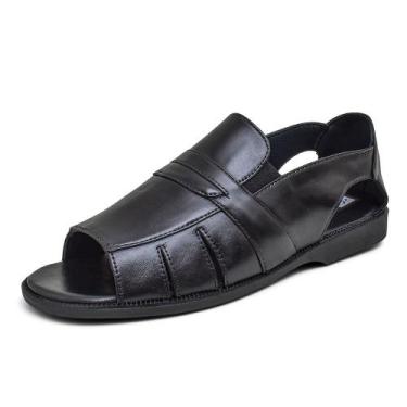 Imagem de Sandália Masculina Couro Legitimo Linha Extremo Conforto Granado - 888