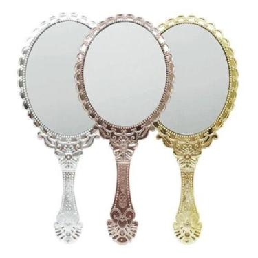 Imagem de Espelho De Mão E Mesa Dobrável Princesa P/ Maquiagem 1unid - OEM