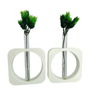 Imagem de Kit 2 Vasos Enfeites Decoração Sala Casa Hidropônico Vidro - Sttark, B