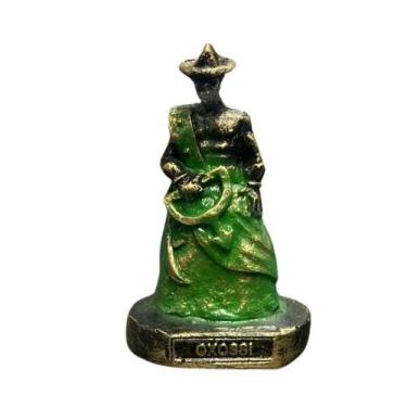 Imagem de Escultura Oxossi Dourado Vintage Resina 10 cm - Lua Mística - 100% Ori