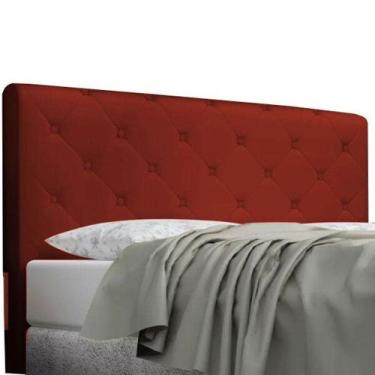 Imagem de Cabeceira Box Solteiro Dubai 90cm Suede Vermelho - MD Poltronas