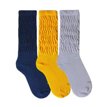 Imagem de Kit 3 Pares Meia Aerobica Algodão 5610 Cano Longo Academia Esporte Fit