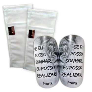 Imagem de Porta Caneleira Branco + Caneleira Leão - Profix Sports, Branco, M