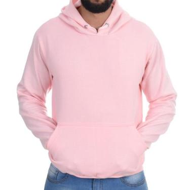 Imagem de Blusa Moletom Canguru Masculino Liso - Elite, Rosa, G