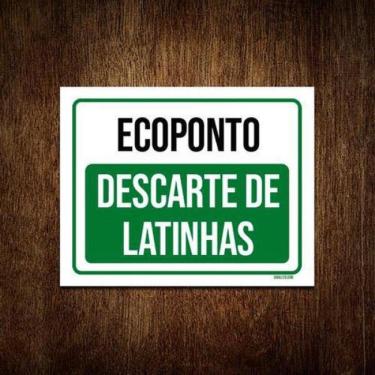 Imagem de Kit 10 Placas Ecoponto Descarte De Latinhas