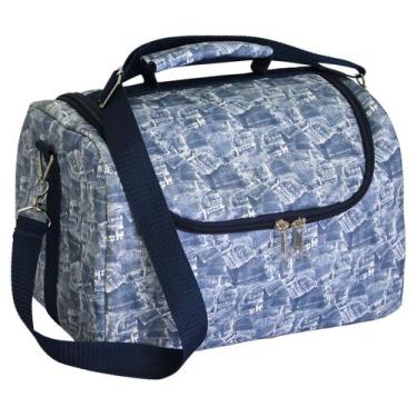 Imagem de Bolsa térmica LS Bolsas Azul em soft-touch emborrachado estampa tipo j