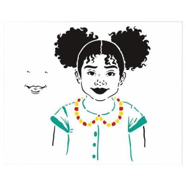 Imagem de Stencil Pintura Afro Menina 2955 20x25 Opa, VERDE