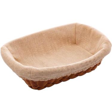 Imagem de Cesta Porta Pão Lyor 24,5x17cm Retangular Rattan Plástico Fo