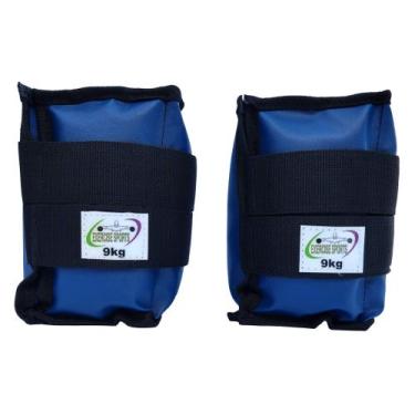 Imagem de Caneleira Tornozeleira Profissional 9 KG - Exercise Sports, Azul